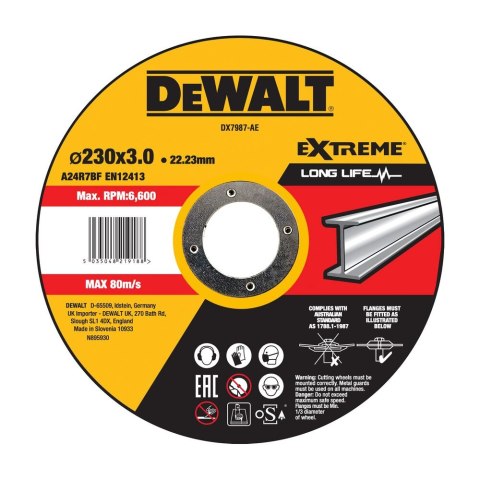 TARCZA DO CIĘCIA STALI NIERDZEWNEJ 230X3X22,23MM DEWALT DX7987-AE