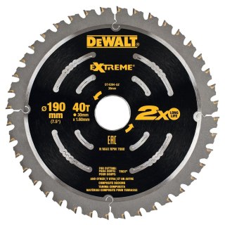 TARCZA PILARSKA 190X30MM 40T DEWALT DT4394-QZ