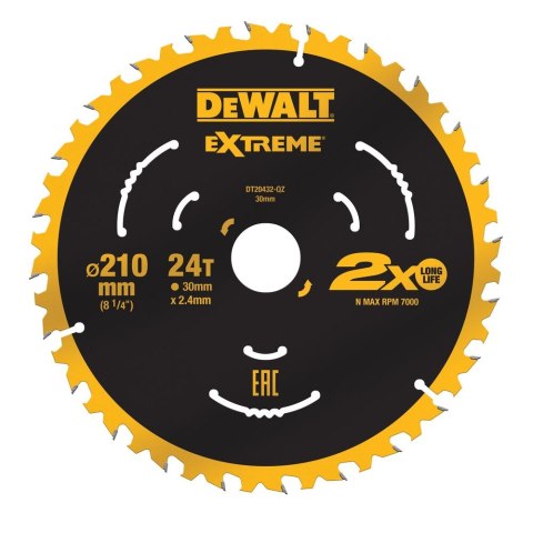 TARCZA PILARSKA 210X30/24 ZĘB DEWALT DT20432-QZ