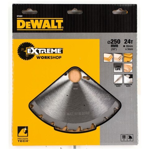 TARCZA PILARSKA 250X30MM, 24 ZĘBY DEWALT DT4301-QZ