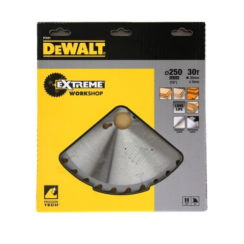 TARCZA PILARSKA 250X30MM, 30 ZĘBÓW DEWALT DT4321-QZ