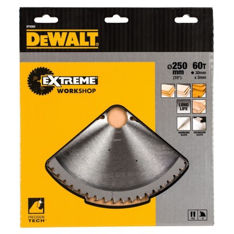 TARCZA PILARSKA 250X30MM, 60 ZĘBÓW DEWALT DT4352-QZ