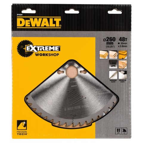 TARCZA PILARSKA 260X30MM, 48 ZĘBÓW DEWALT DT4324-QZ