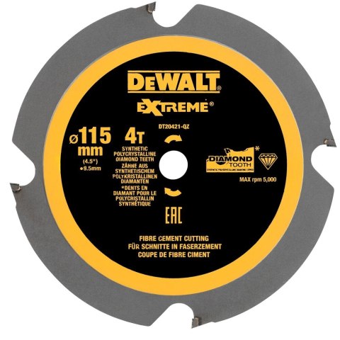 TARCZA PILARSKA DO PLYT CEMENTOWYCH 115X9,5/4T DEWALT DT20421-QZ