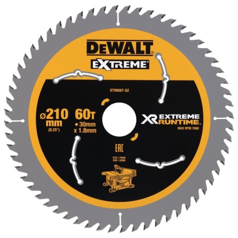 TARCZA PILARSKA XR 210MM X 30MM 60T CSB DEWALT DT99567-QZ