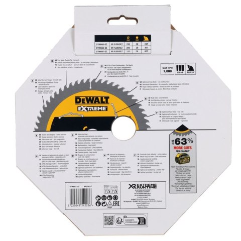 TARCZA PILARSKA XR 210MM X 30MM 60T CSB DEWALT DT99567-QZ