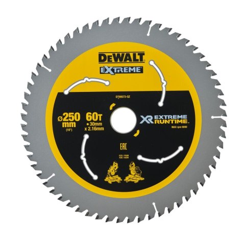 TARCZA PILARSKA XR 250MM X 30MM 60T CSB DEWALT DT99573-QZ