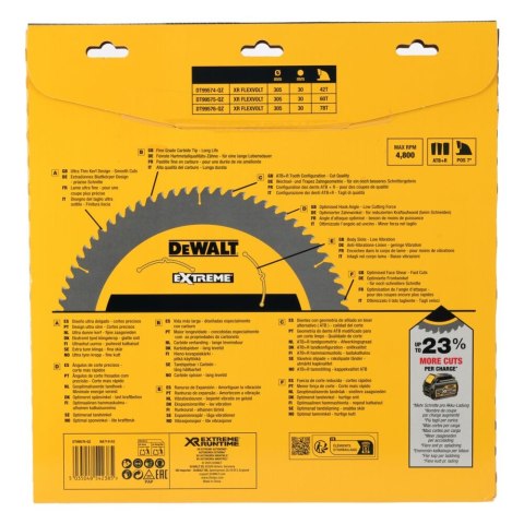 TARCZA PILARSKA XR 305MM X 30MM 78T CSB DEWALT DT99576-QZ