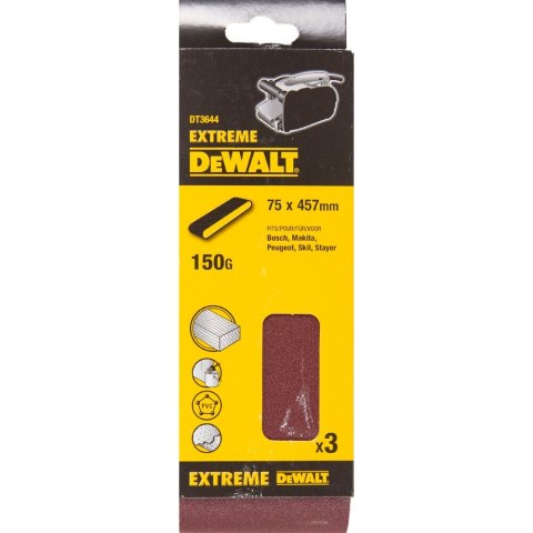 TAŚMA SZLIFIERSKA 75 X 457 MM GRNISTOŚĆ 150 DEWALT DT3644-QZ