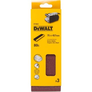 TAŚMA SZLIFIERSKA 75 X 457 MM GRNISTOŚĆ 80 DEWALT DT3642-QZ