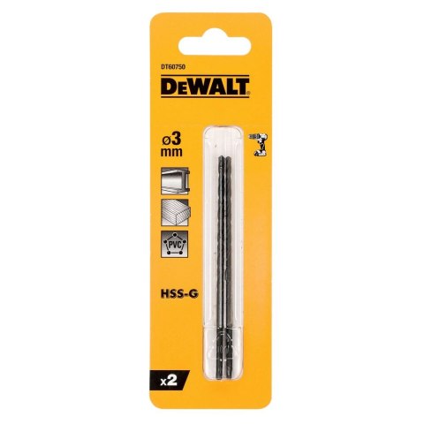 WIERTŁA DO METALU HSS-G 3MMX66MM DEWALT DT60750-QZ