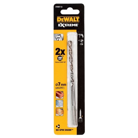 WIERTŁO DO MURU WIDIOWE Z UCHWYTEM WALCOWYM 7 X 150 MM DEWALT DT6681-XJ