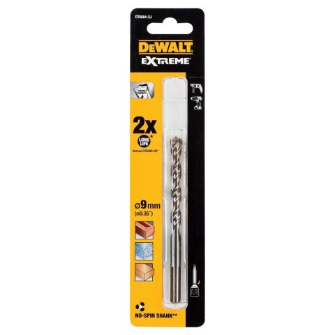 WIERTŁO DO MURU WIDIOWE Z UCHWYTEM WALCOWYM 9 X 120 MM DEWALT DT6684-XJ