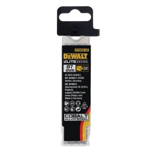 WIERTŁO KOBALTOWE 7MM HSS-E - ZESTAW 10 SZT. DEWALT DT4936-QZ