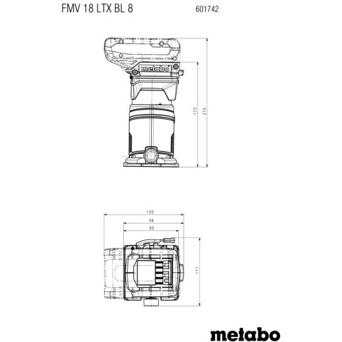 Akumulatorowa frezarka do krawędzi FMV 18 LTX BL 8 Metabo 601742800