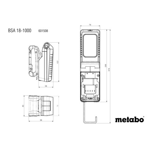 Akumulatorowy reflektor budowlany BSA 18-1000 Metabo 601508850