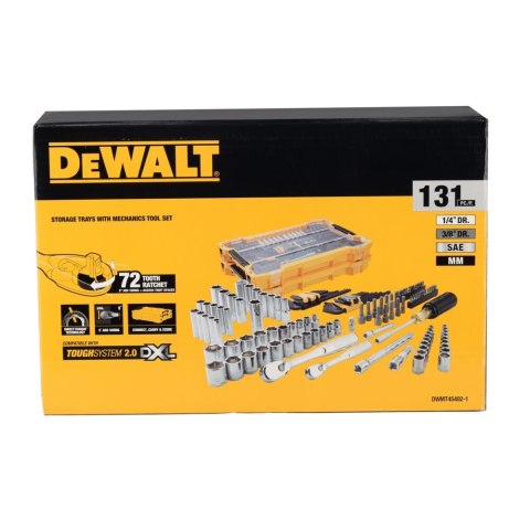 ZESTAW 131 CZĘŚCI - GWINTOWANA GŁOWICA 1/4 3/8 MTS SAE/MM DEWALT DWMT45402-1