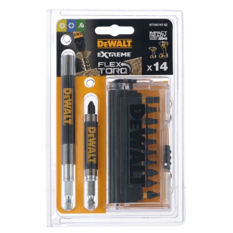 ZESTAW 14 CZ KOŃC UDAR WKRĘT TORSION DEWALT DT70574T-QZ