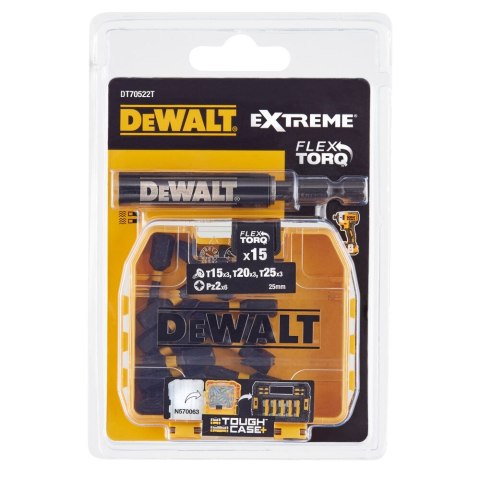 ZESTAW 16 CZ KOŃC UDAR WKRĘT TORSION DEWALT DT70522T-QZ