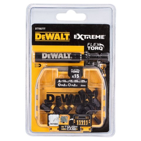 ZESTAW 16 CZ KOŃC UDAR WKRĘT TORSION DEWALT DT70577T-QZ