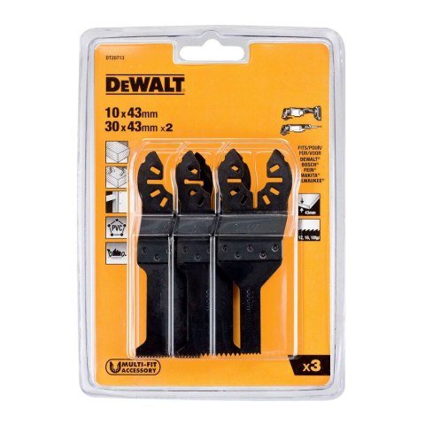 ZESTAW AKCESORIÓW DO NARZĘDZI WIELOFUNKCYJNYCH 3 SZT. DEWALT DT20713-QZ