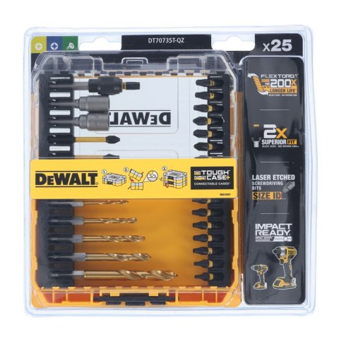 ZESTAW BITOW I WIERTEŁ DO METALU 25SZT FLEXTORQ DEWALT DT70735T-QZ