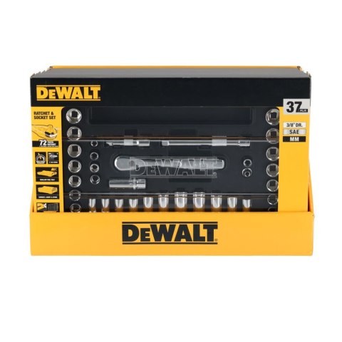 ZESTAW GRZECHOTEK 37 ELEMENTÓW Z OTWOREM 3/8", SAE/MM DEWALT DWMT45400-1