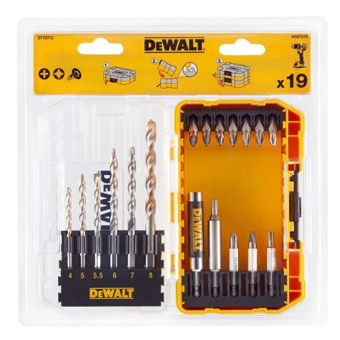 ZESTAW WIERTEŁ DO MURU EXTREME 19 SZT. DEWALT DT70712-QZ