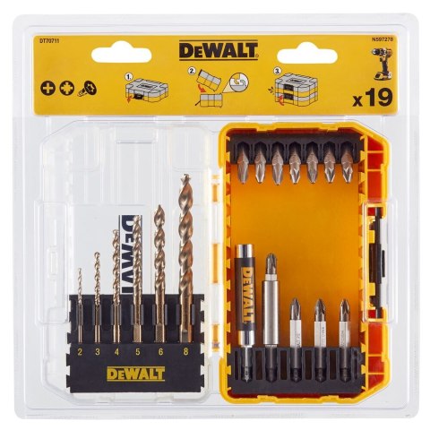 ZESTAW WIERTEŁ EXTREME 2 DO METALU, 19 SZT. DEWALT DT70711-QZ