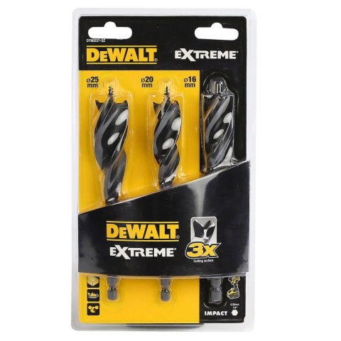 ZESTAWY WIERTEŁ SPIRALNYCH DO DREWNA EXTREME® 152 mm 3SZT DEWALT DT90237-QZ