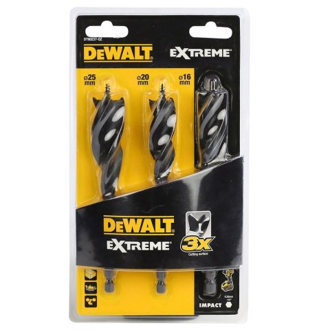 ZESTAWY WIERTEŁ SPIRALNYCH DO DREWNA EXTREME® 152 mm 3SZT DEWALT DT90237-QZ