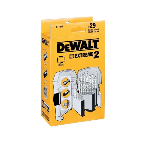 ZESTAWY WIERTŁA DO METALU EXTREME 2™ HSS-G 29 SZT DEWALT DT7926-XJ