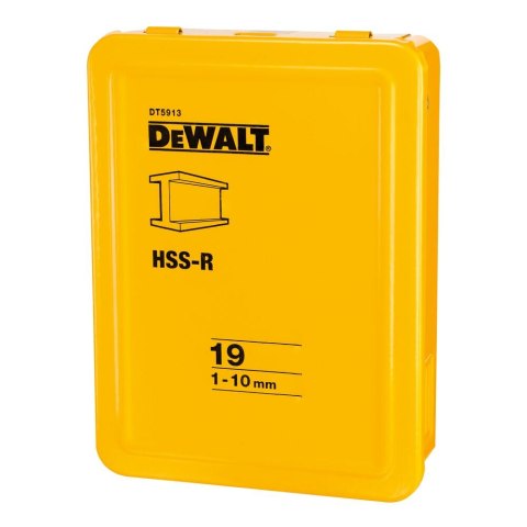 Zestaw wierteł HSS-R do metalu wg DIN 338 19SZT DEWALT DT5913-QZ
