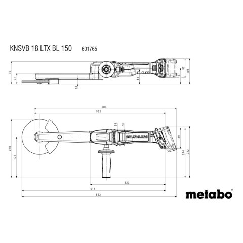 Akumulatorowa szlifierka do spoin pachwinowych KNSVB 18 LTX BL 150 Metabo 601765840