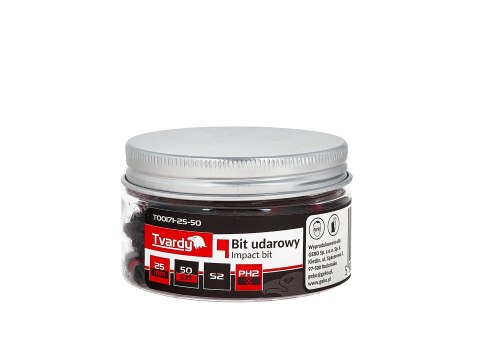 Bit udarowy PH2 25mm S2 50szt - słoik
