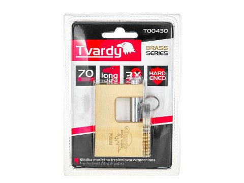 Kłódka mosiężna trzpieniowa wzmocniona 70mm BRASS-SERIES