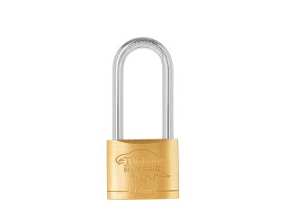 Kłódka mosiężna z długim pałąkiem wzmocniona 40mm BRASS-SERIES