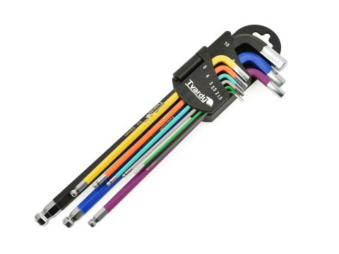 Klucze imbusowe kolor 1,5-10mm 9el. S2, długie-234mm