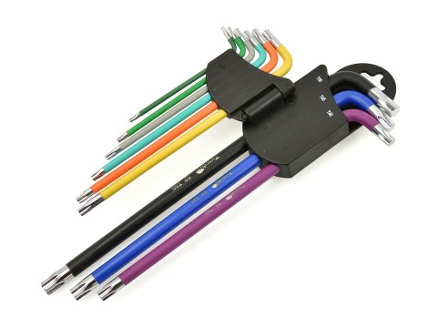Klucze torx kolor T10-T50 9el. S2 długie-229mm