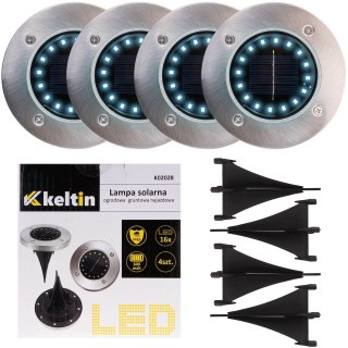 Lampa solarna ogrodowa 16LED gruntowa najazdowa (komplet 4szt.)