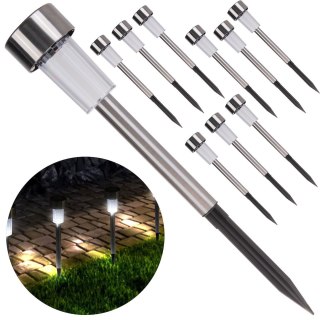 Lampa solarna ogrodowa gruntowa wbijana 4,5x4,5cmx30cm