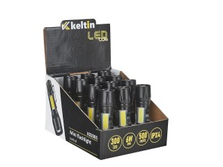 Latarka mini - taktyczna LED COB 10W 500mAh 500lm IPX5 - kartonik wystawowy
