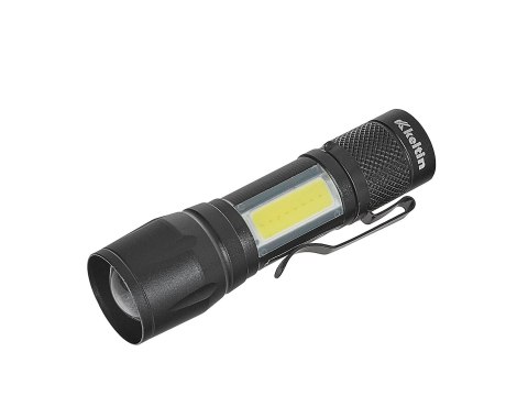 Latarka mini - taktyczna LED COB 10W 500mAh 500lm IPX5 - kartonik wystawowy