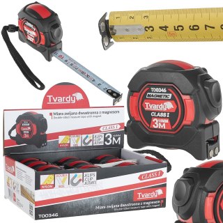 Miara zwijana nylon dwustronna z magnesem i autostopem 3m/16mm KLASA I - kartonik wystawowy