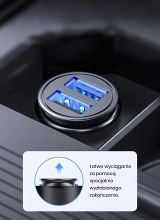 Mini ładowarka samochodowa z funkcją szybkiego ładowania 24W 4,8A