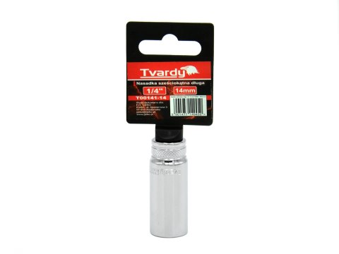 Nasadka sześciokątna długa 1/4" 14 mm TVARDY