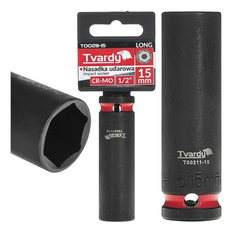 Nasadka udarowa długa 1/2" 6-kąt 15mm CR-MO