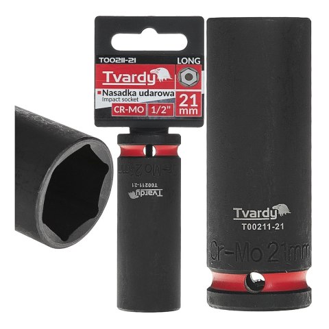 Nasadka udarowa długa 1/2" 6-kąt 21mm CR-MO