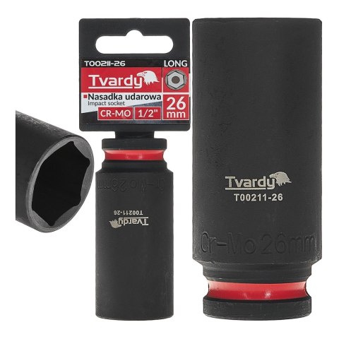 Nasadka udarowa długa 1/2" 6-kąt 26mm CR-MO