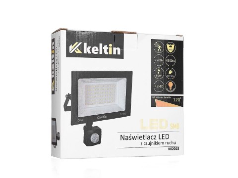 Naświetlacz LED 50W z czujnikiem ruchu - barwa biała ciepła 2700K